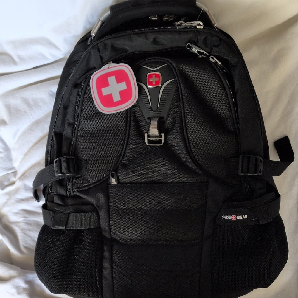 SwissGear Black Backpack with Red Accent